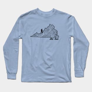 Get Lost Hiking Topographic Art Hike Virginia State Map Long Sleeve T-Shirt